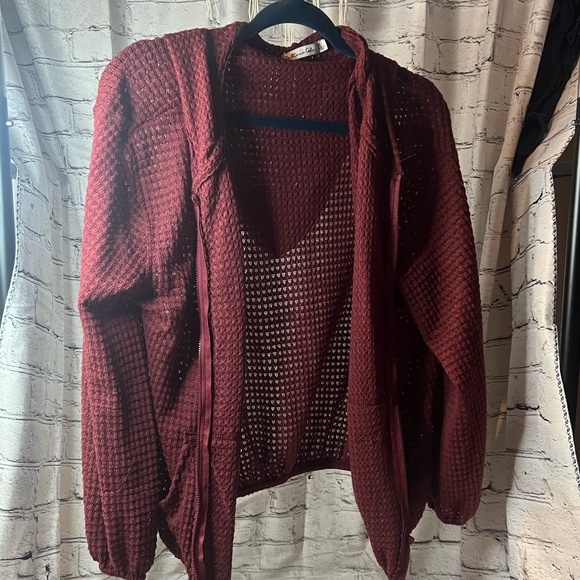 Culture Code Cozy Waffle Knit Zip-Up Hoodie - Picture 2 of 10